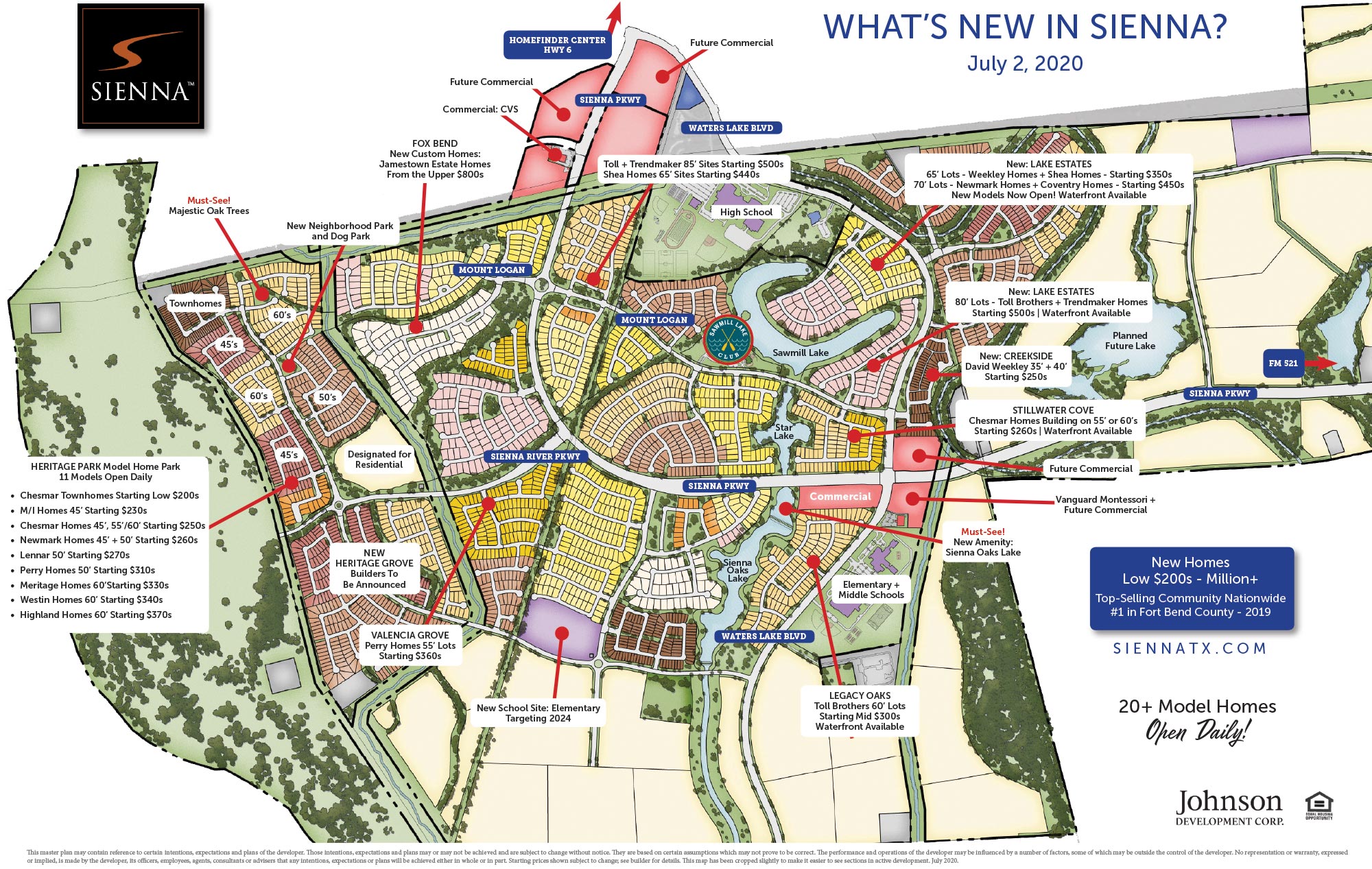 Master Plan Map Sienna in Missouri City, TX